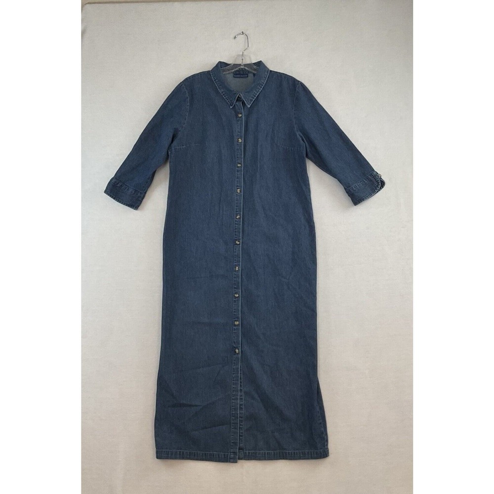 Karen Scott Indigo Denim Midi Shirt Dress